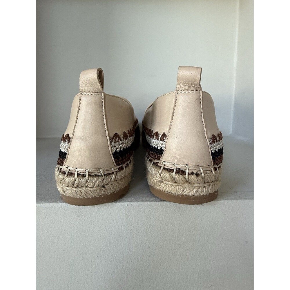 Chico's Giada Deco Espadrille Flats Nude Crochet WOMEN 8M SLIP ON COASTAL - Picture 3 of 11